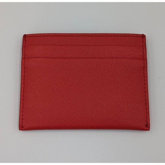 Burberry Sandon Embossed Logo Smooth Leather Card Case Wallet Red - Picture 3 of 9